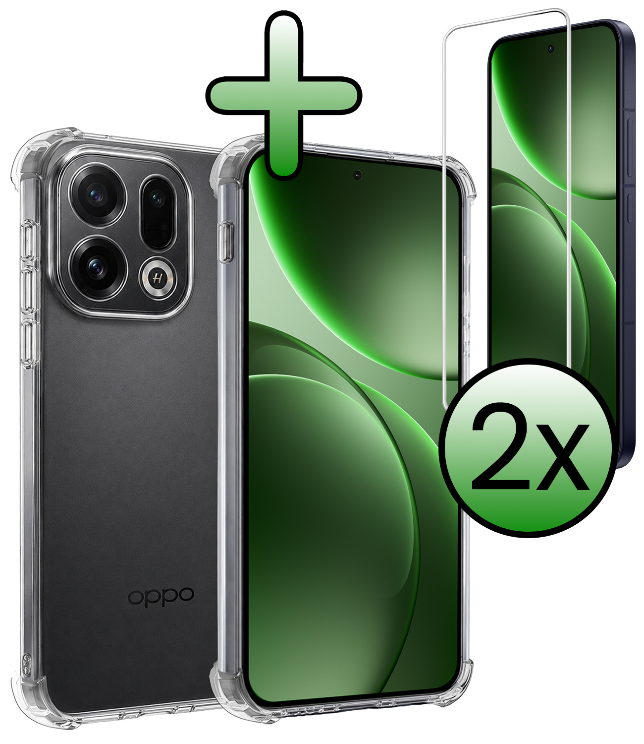 BASEY. BASEY. OPPO Find X9 Hoesje Shockproof Met 2x Screenprotector