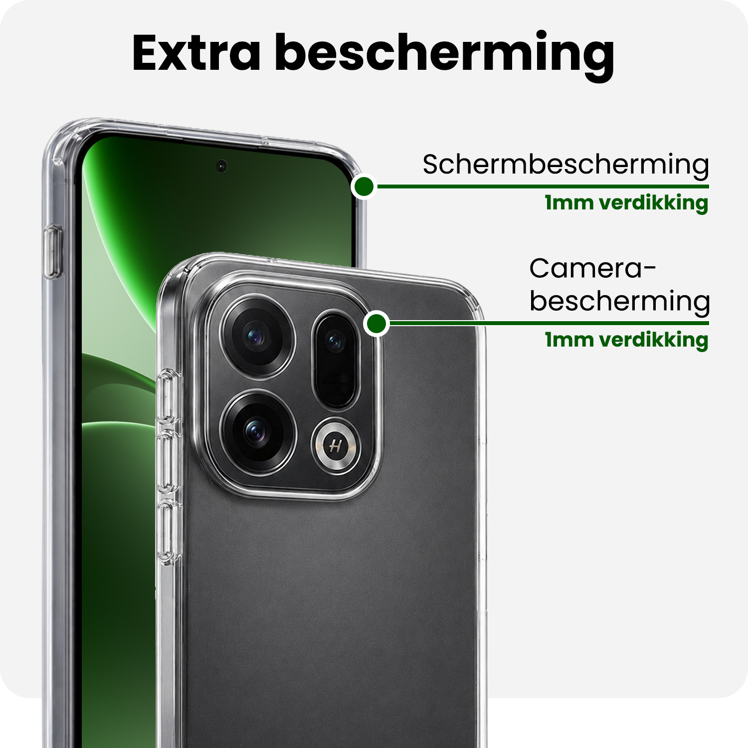 BASEY. BASEY. OPPO Find X9 Hoesje Siliconen - Transparant - 2 PACK