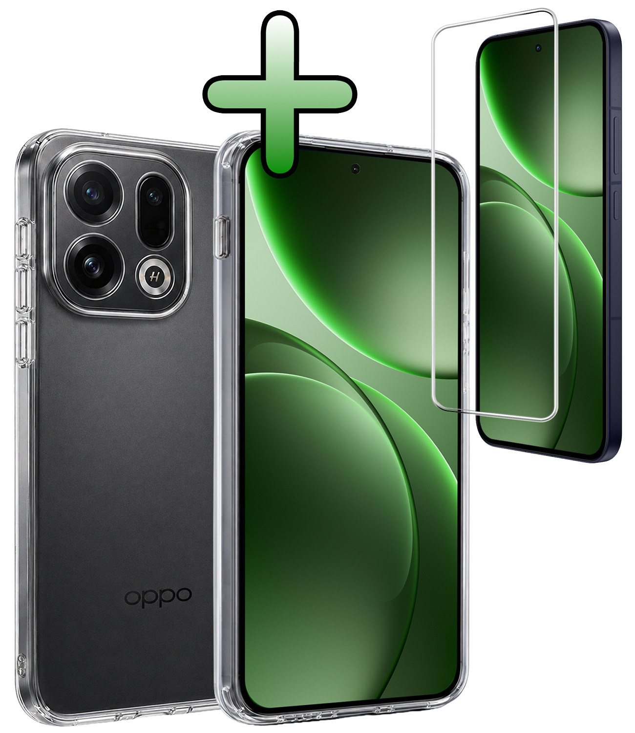 BASEY. BASEY. OPPO Find X9 Hoesje Siliconen Met Screenprotector - Transparant