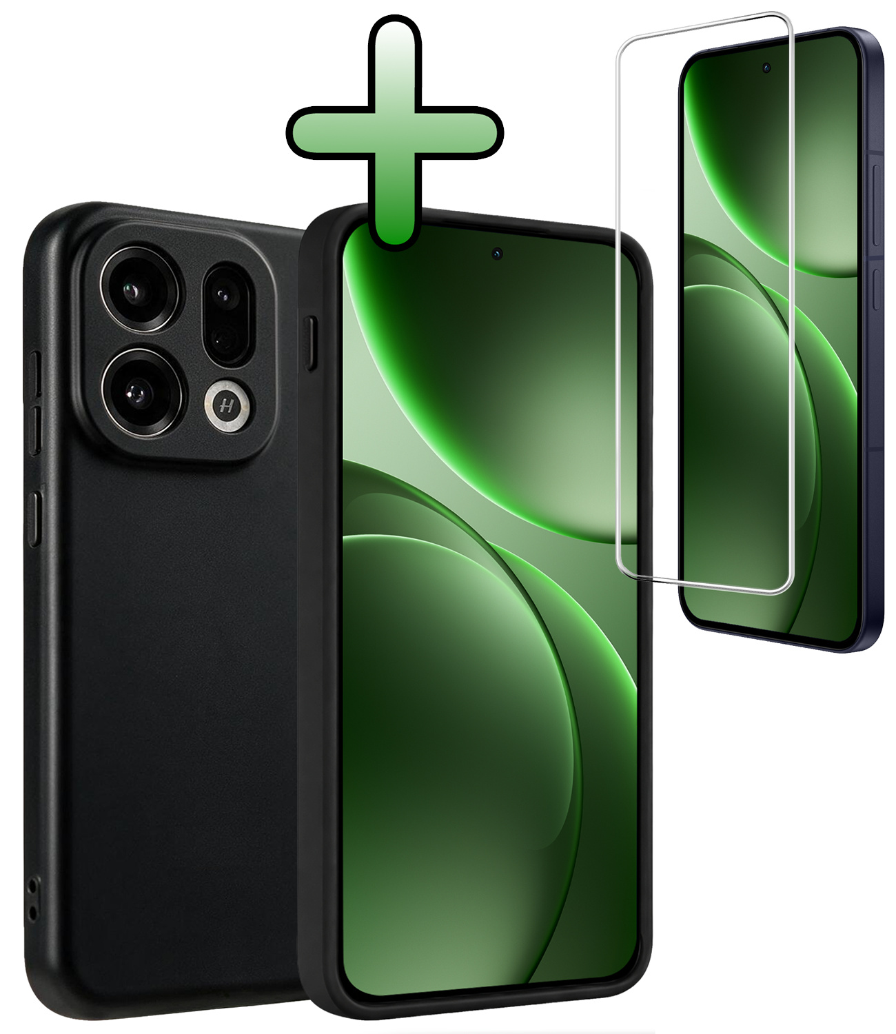 BASEY. BASEY. OPPO Find X9 Hoesje Siliconen Met Screenprotector - Zwart