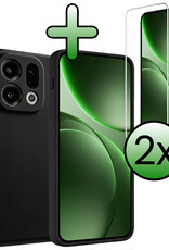 BASEY. BASEY. OPPO Find X9 Hoesje Siliconen Met 2x Screenprotector - Zwart
