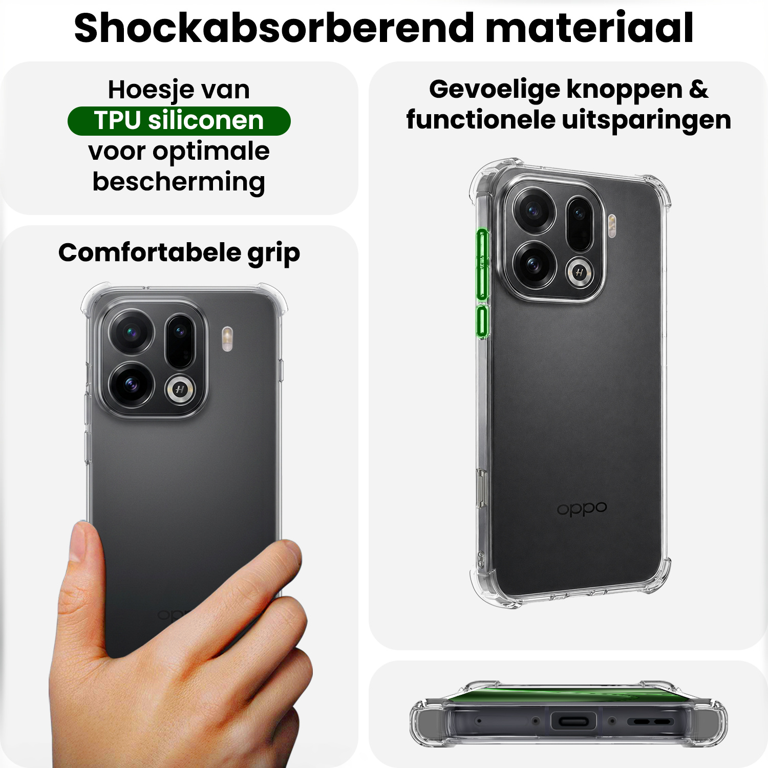 BASEY. BASEY. OPPO Find X9 Pro Hoesje Shockproof - Transparant