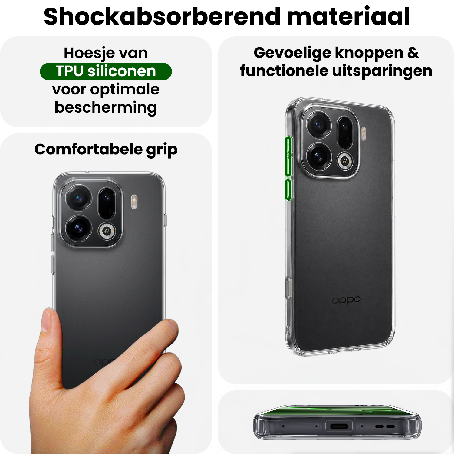 BASEY. BASEY. OPPO Find X9 Pro Hoesje Siliconen - Transparant - 2 PACK