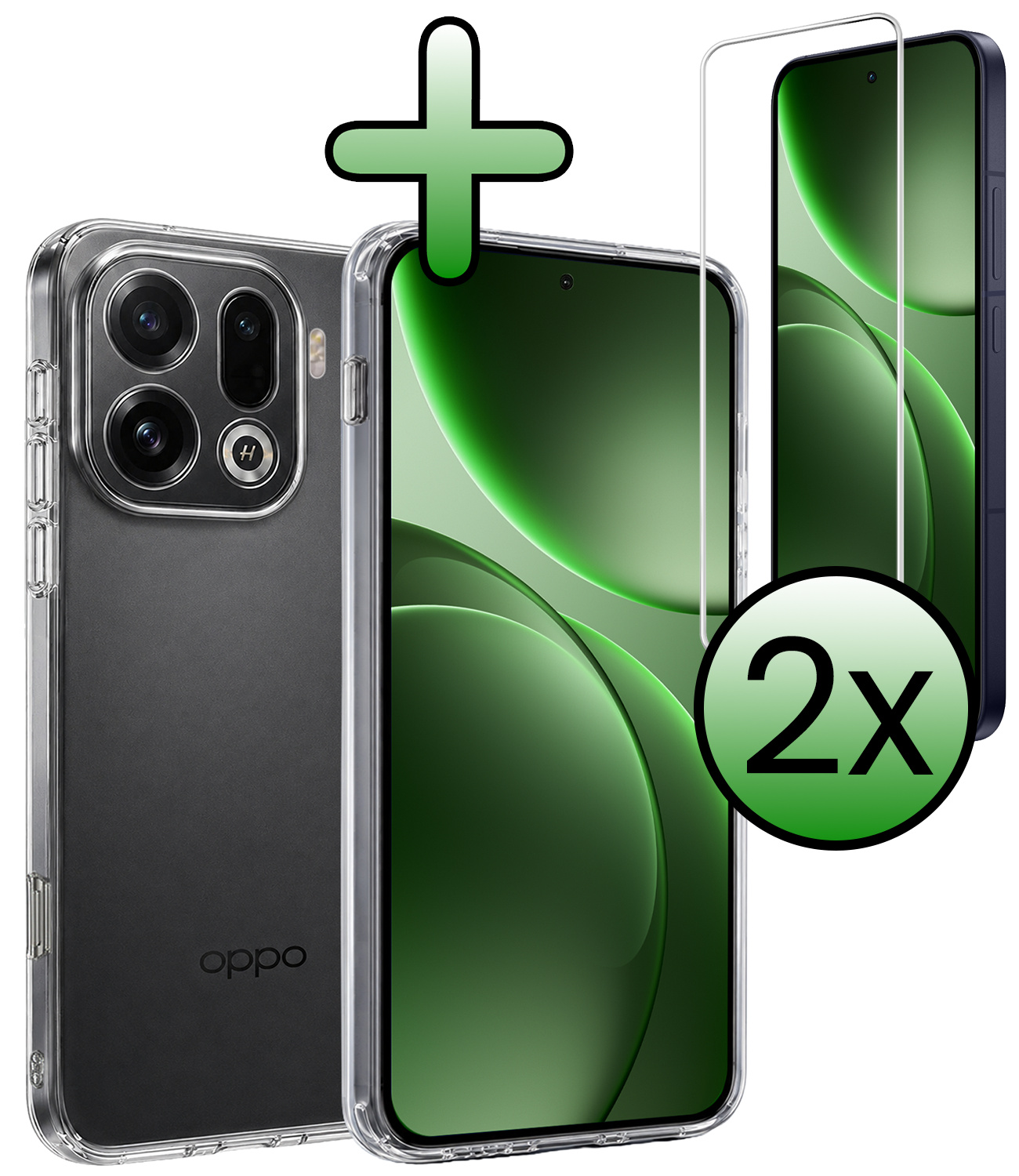 BASEY. BASEY. OPPO Find X9 Pro Hoesje Siliconen Met 2x Screenprotector - Transparant