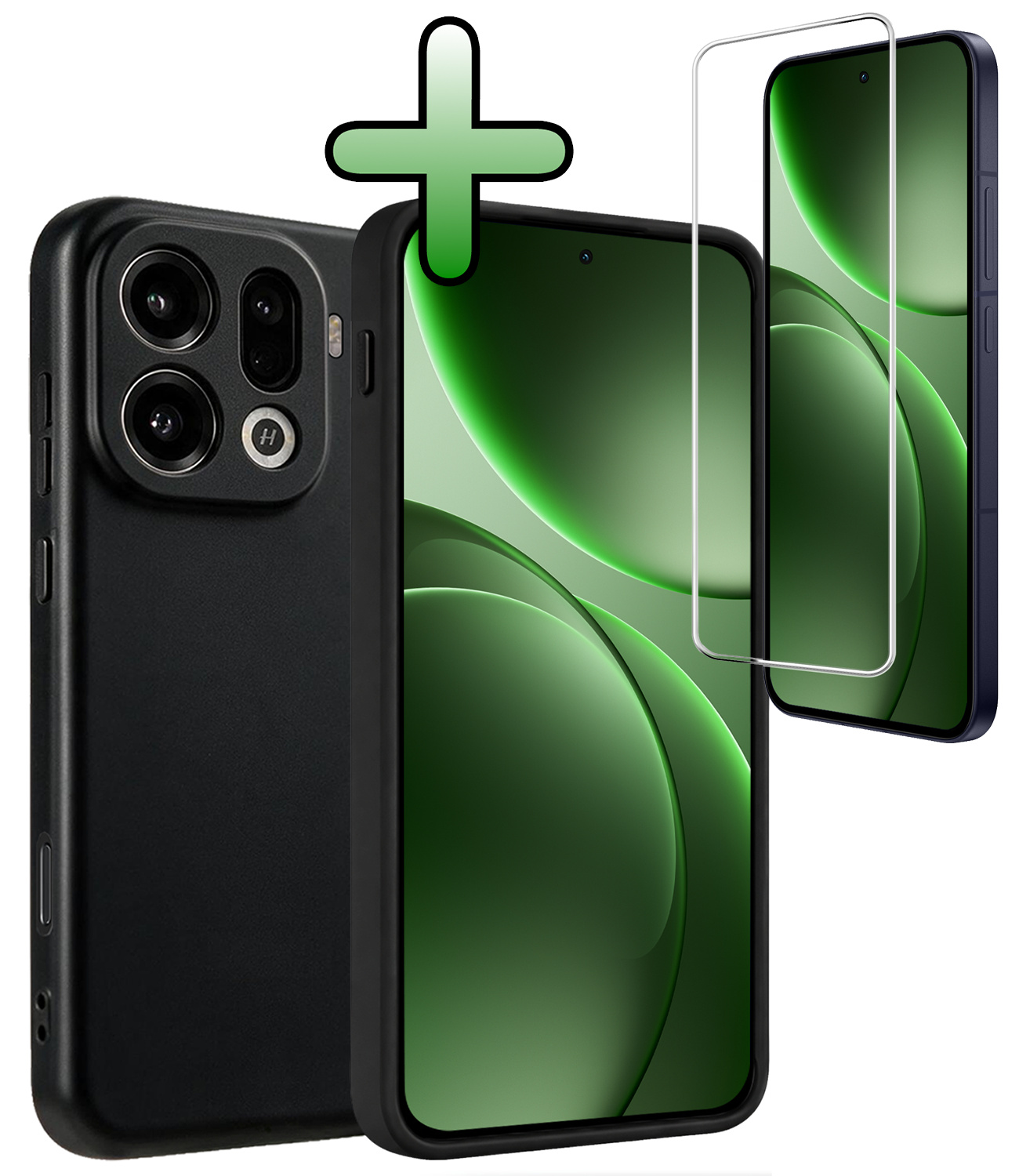 BASEY. BASEY. OPPO Find X9 Pro Hoesje Siliconen Met Screenprotector - Zwart