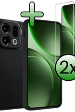 BASEY. BASEY. OPPO Find X9 Pro Hoesje Siliconen Met 2x Screenprotector - Zwart