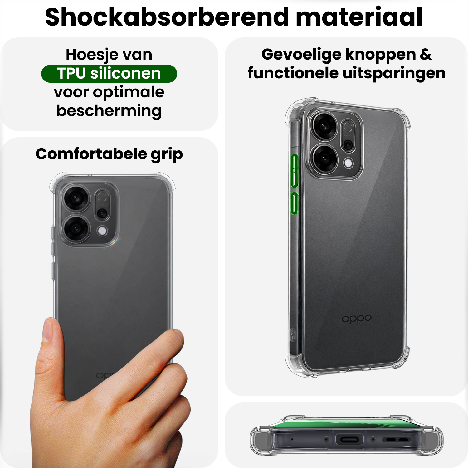 BASEY. BASEY. OPPO Reno14 Hoesje Shockproof - Transparant