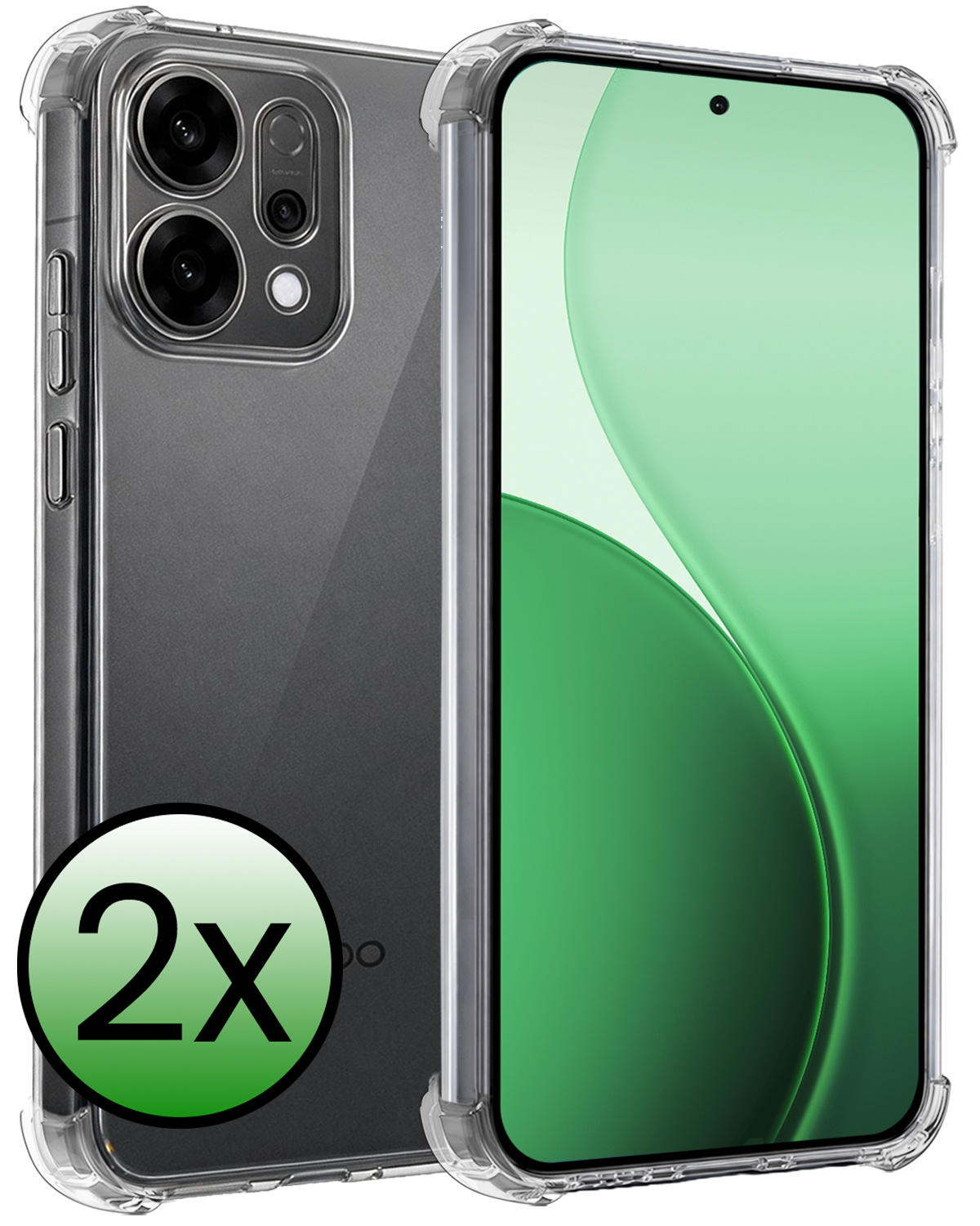 BASEY. BASEY. OPPO Reno14 Hoesje Shockproof - Transparant - 2 PACK