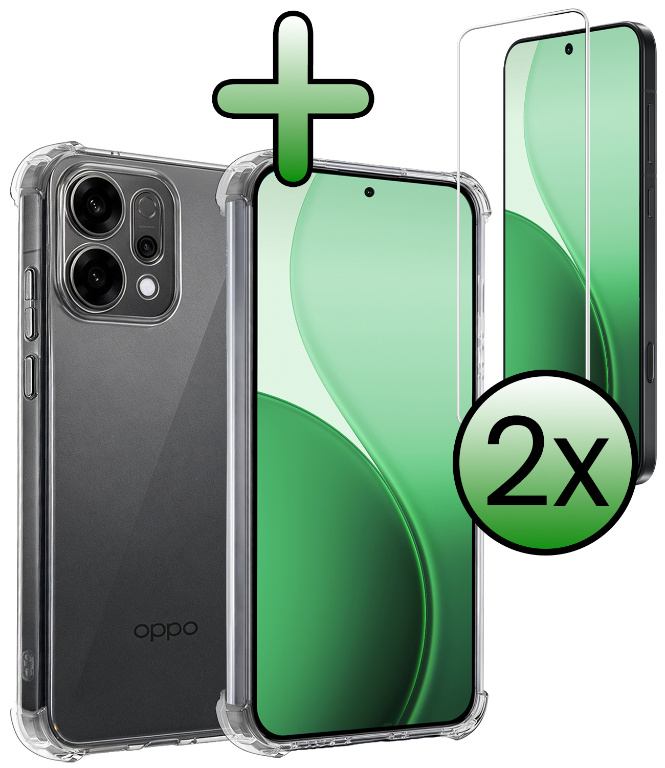 BASEY. BASEY. OPPO Reno14 Hoesje Shockproof Met 2x Screenprotector