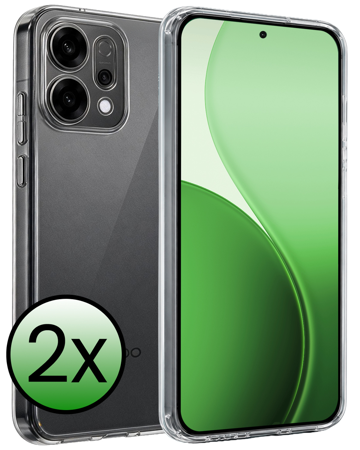 BASEY. BASEY. OPPO Reno14 Hoesje Siliconen - Transparant - 2 PACK