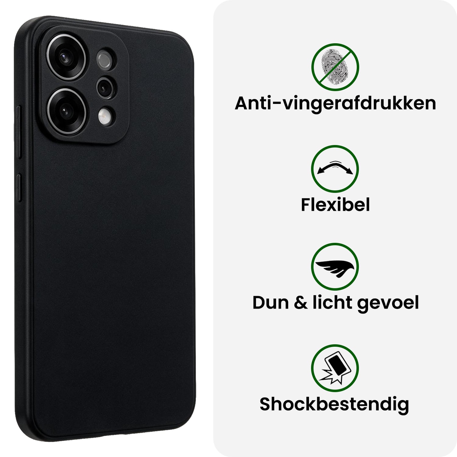 BASEY. BASEY. OPPO Reno14 Hoesje Siliconen - Zwart