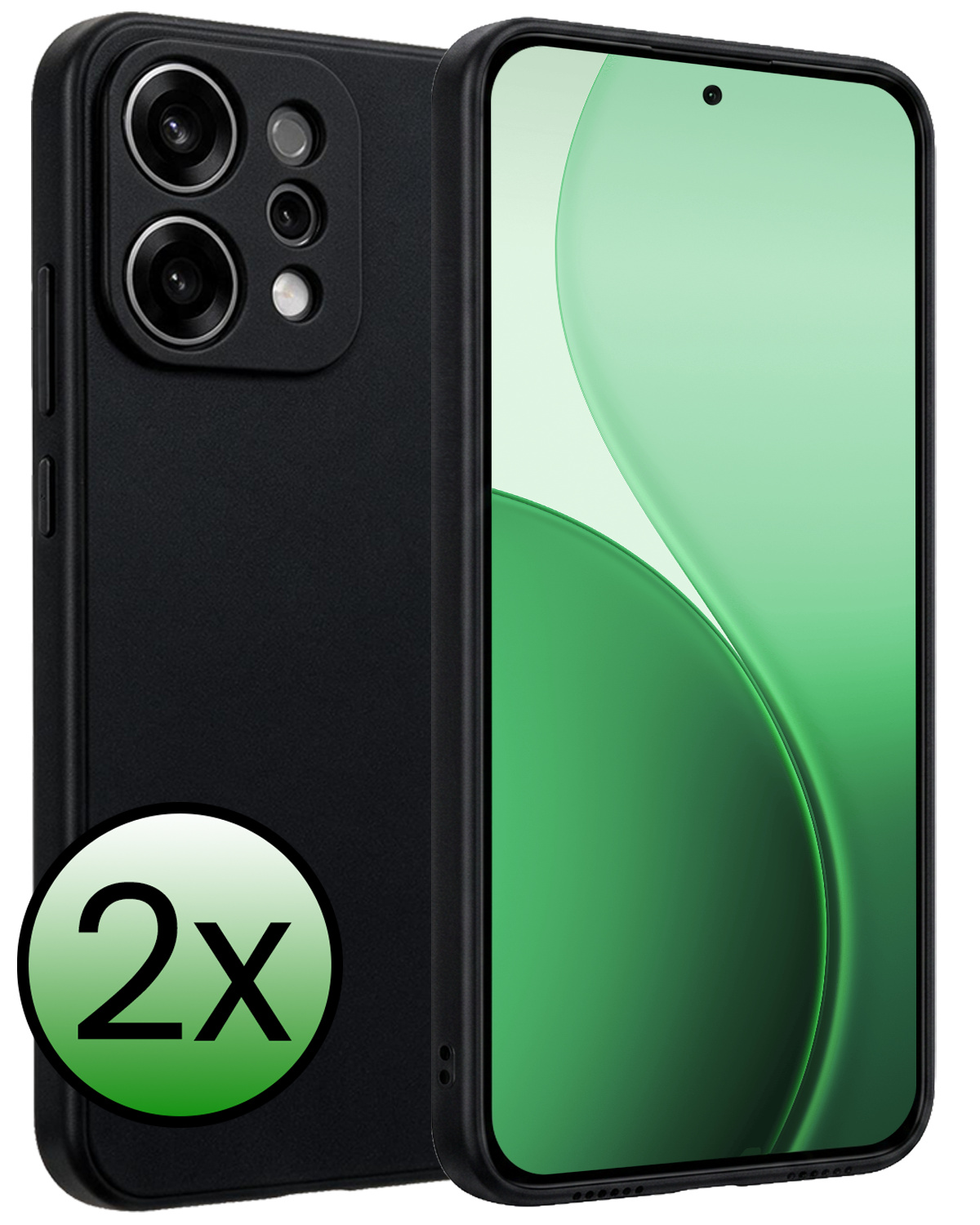 BASEY. BASEY. OPPO Reno14 Hoesje Siliconen - Zwart - 2 PACK