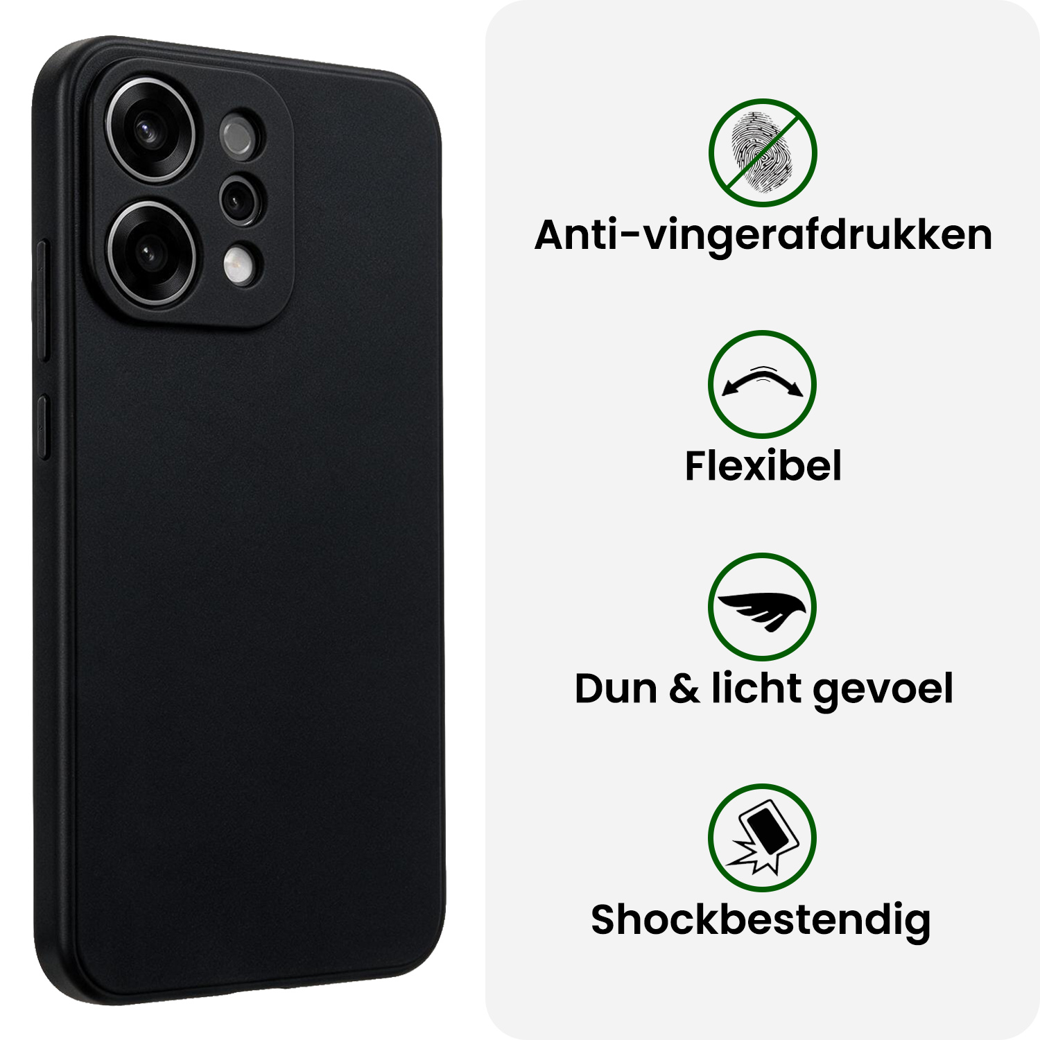 BASEY. BASEY. OPPO Reno14 Hoesje Siliconen - Zwart - 2 PACK