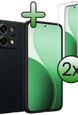 BASEY. BASEY. OPPO Reno14 Hoesje Siliconen Met 2x Screenprotector - Zwart