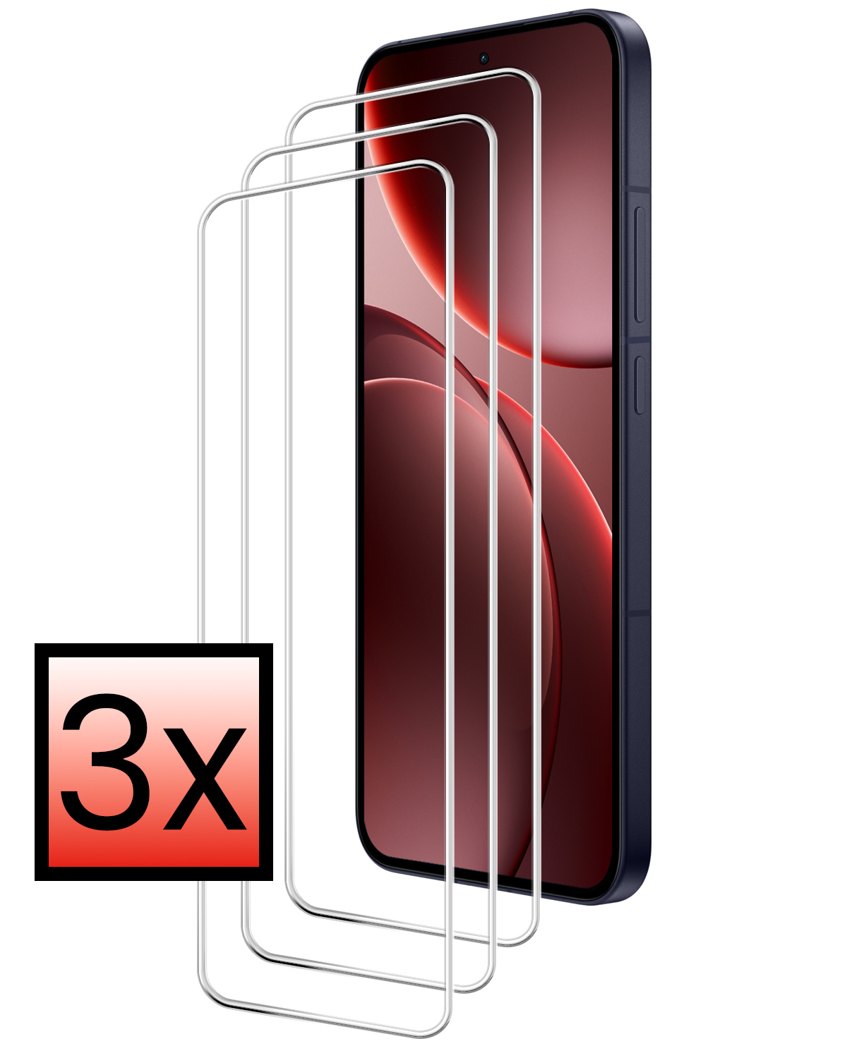 NoXx NoXx OPPO Find X9 Screenprotector Glas - 3 PACK