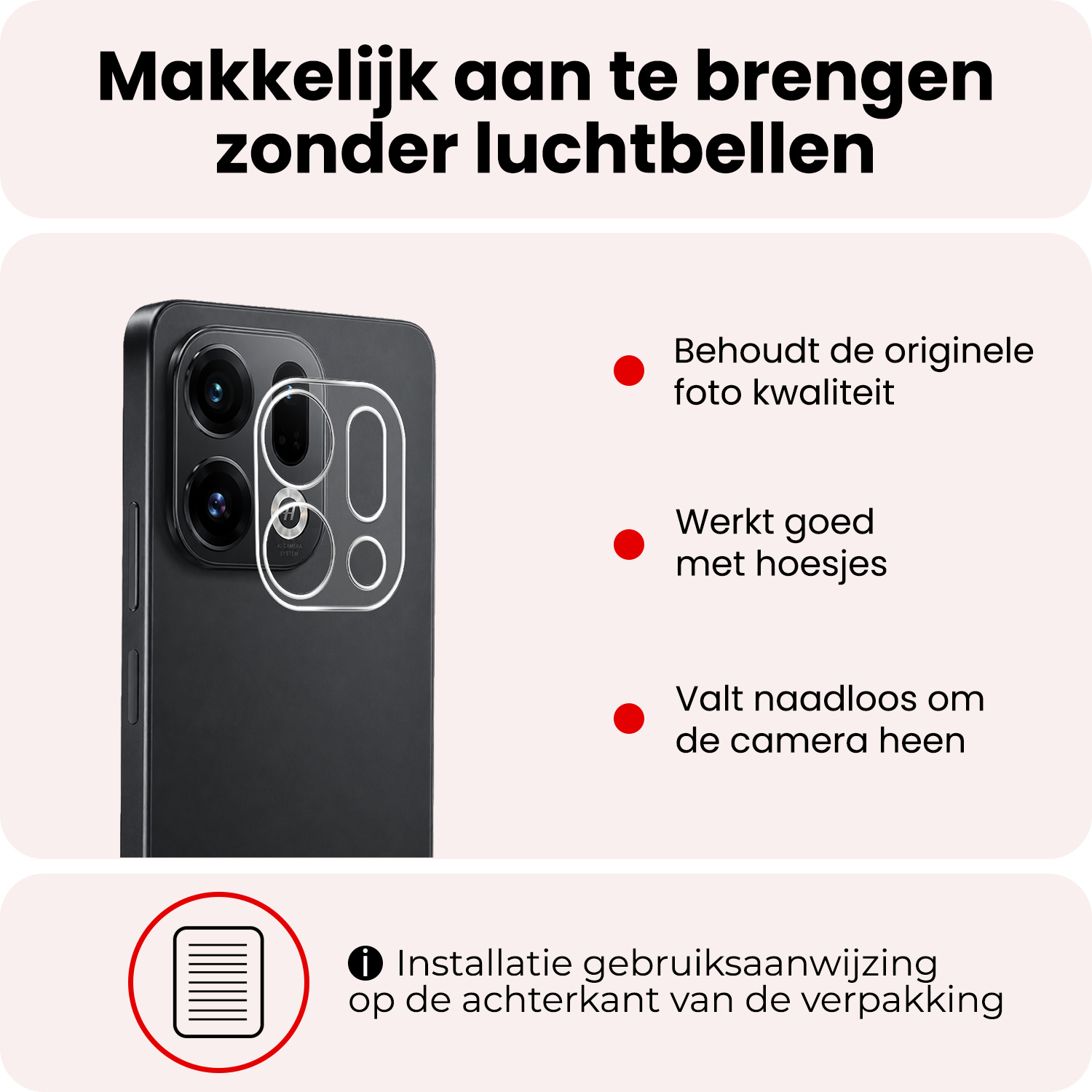 NoXx NoXx OPPO Find X9 Camera Screenprotector - 2 PACK