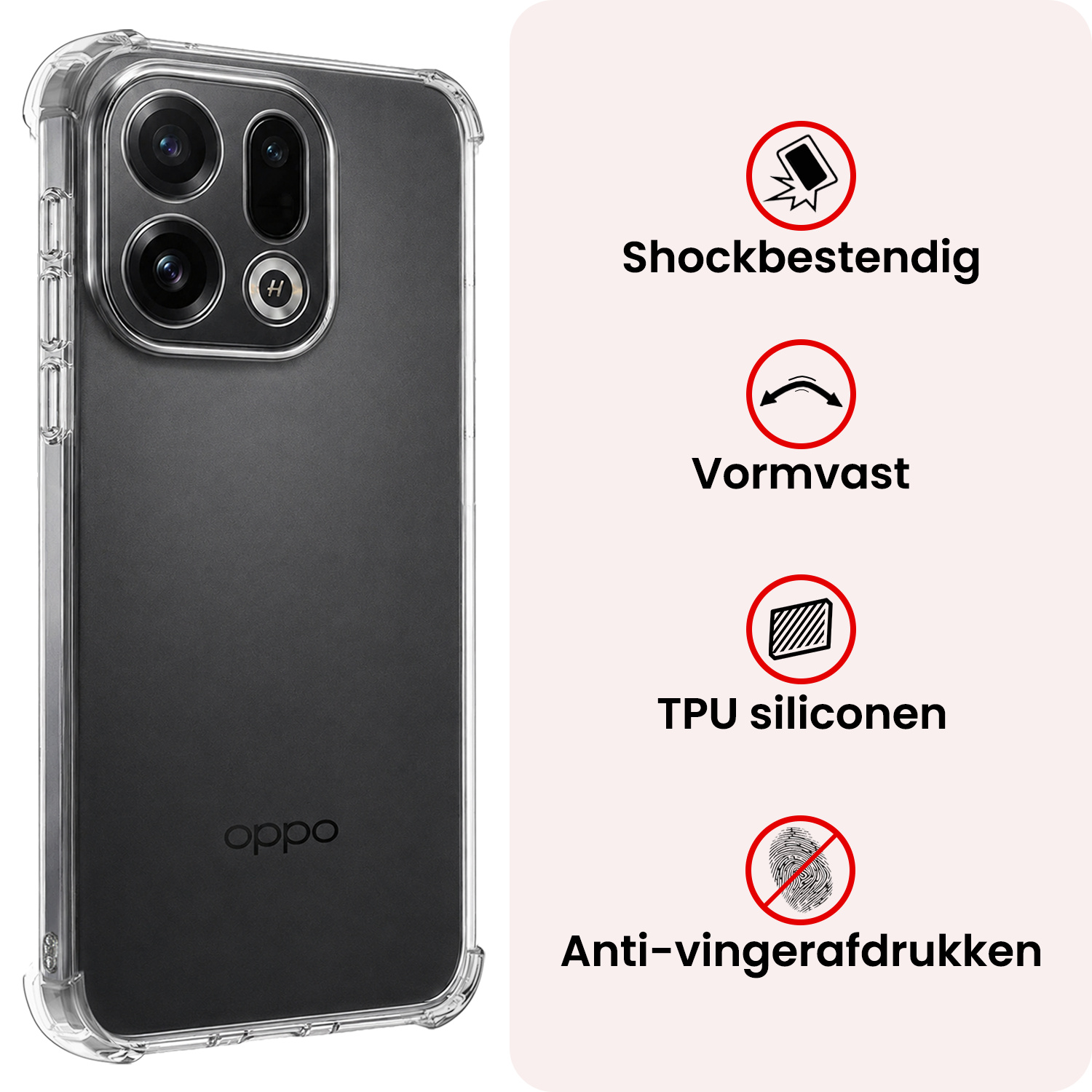 NoXx NoXx OPPO Find X9 Hoesje Shockproof - Transparant