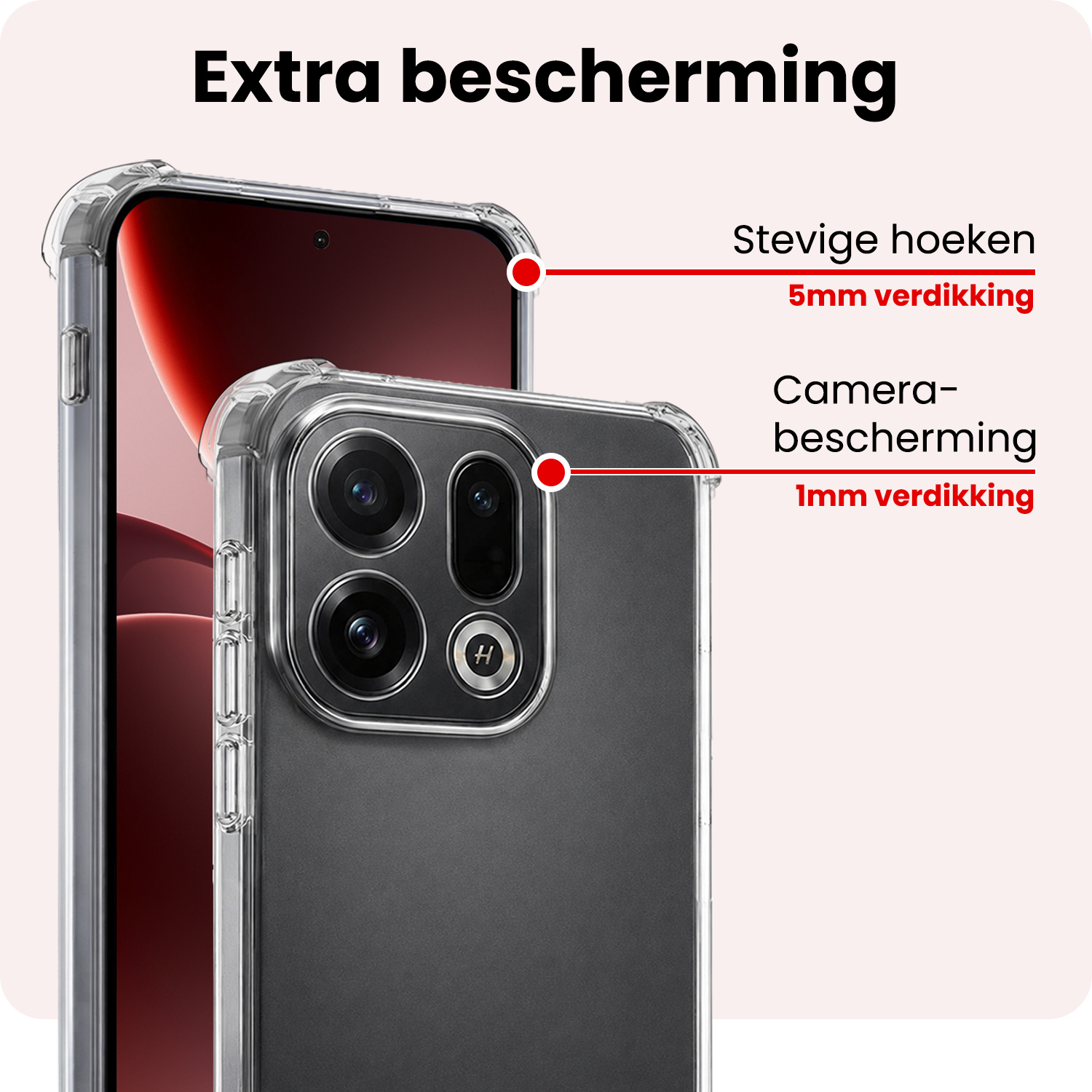 NoXx NoXx OPPO Find X9 Hoesje Shockproof - Transparant