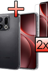 NoXx NoXx OPPO Find X9 Hoesje Siliconen Met 2x Screenprotector - Transparant