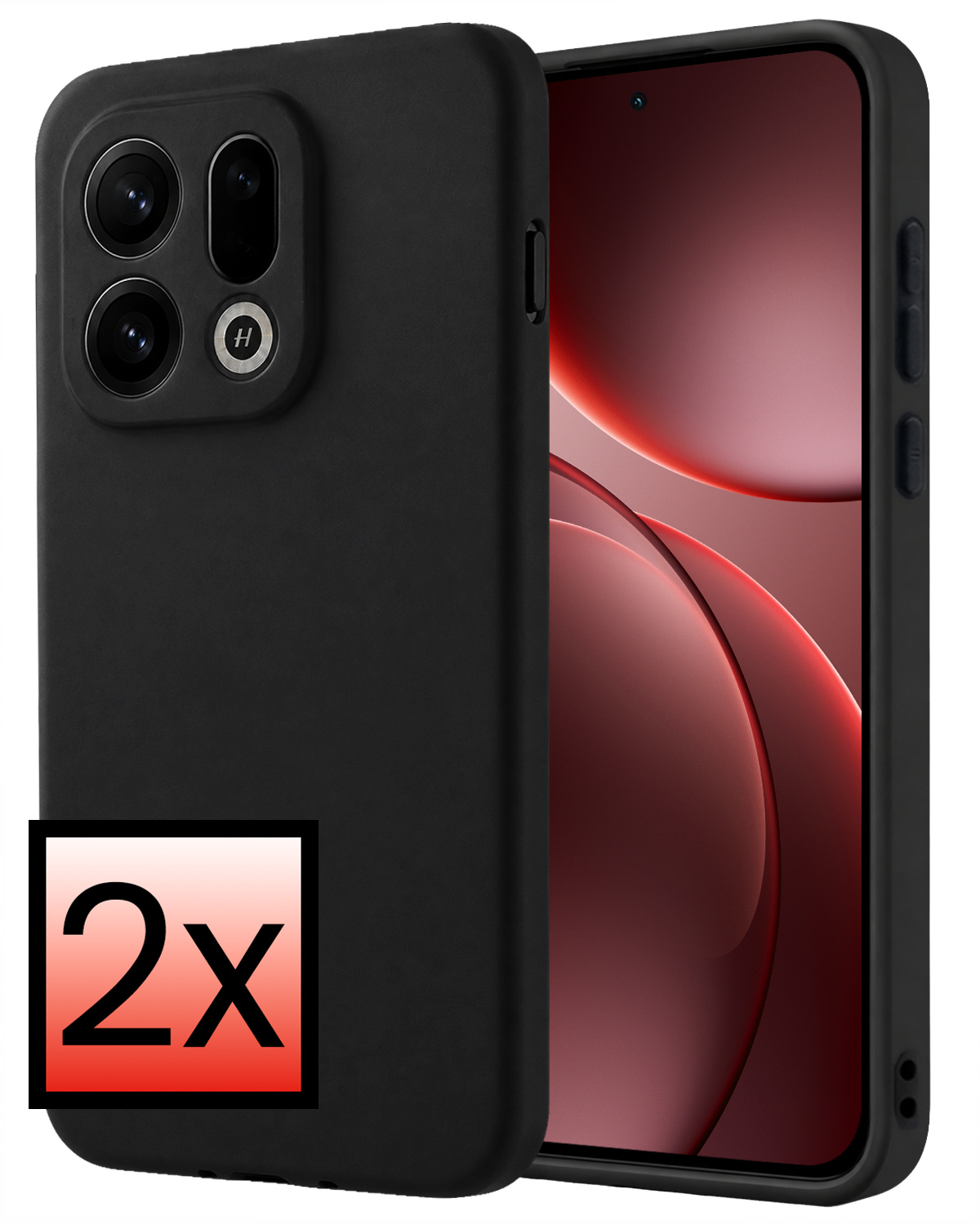NoXx NoXx OPPO Find X9 Hoesje Siliconen - Zwart - 2 PACK