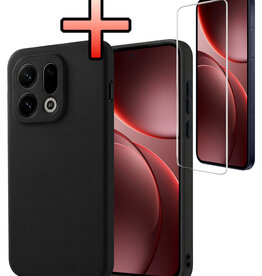 NoXx NoXx OPPO Find X9 Hoesje Siliconen Met Screenprotector - Zwart