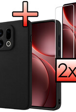 NoXx NoXx OPPO Find X9 Hoesje Siliconen Met 2x Screenprotector - Zwart