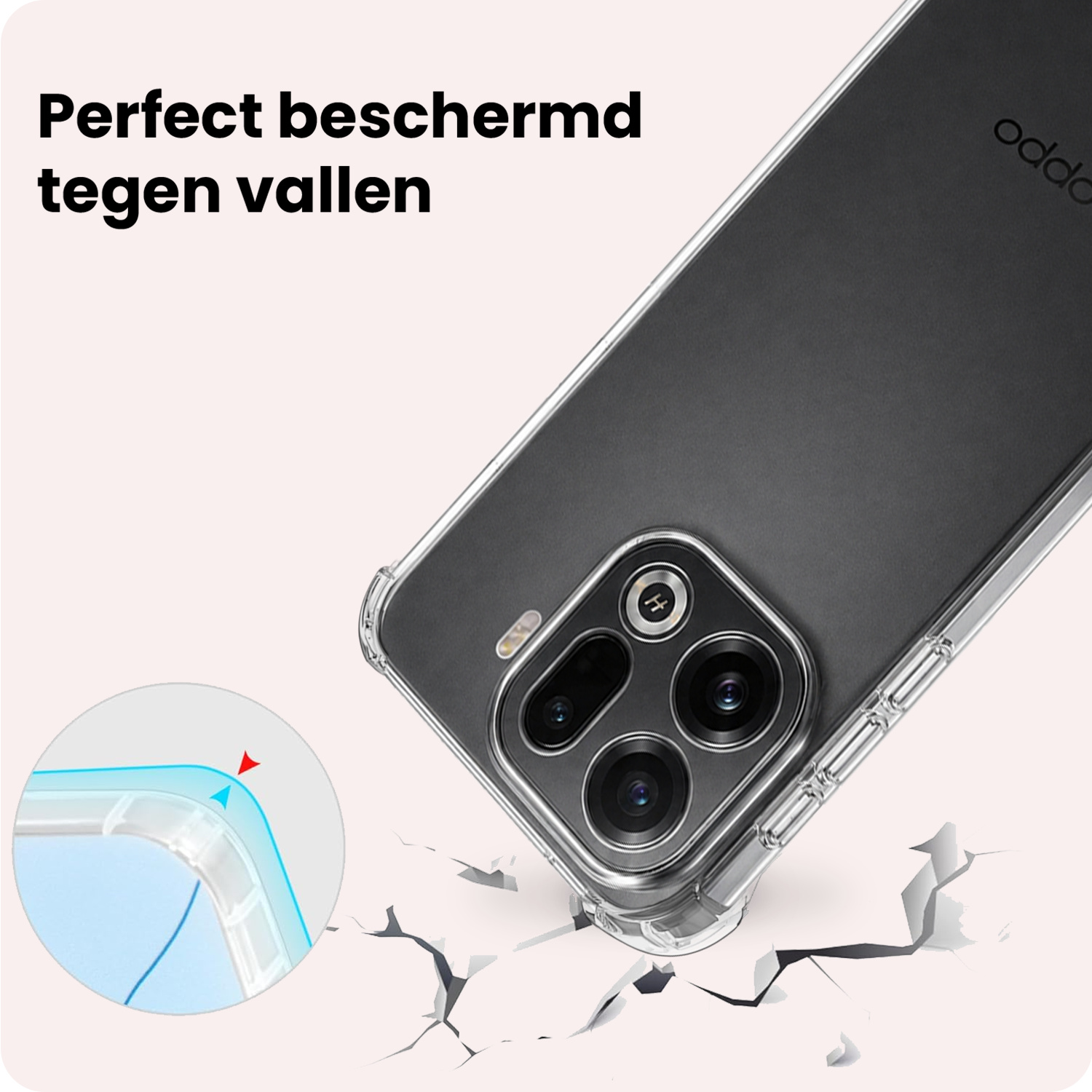 NoXx NoXx OPPO Find X9 Pro Hoesje Shockproof - Transparant