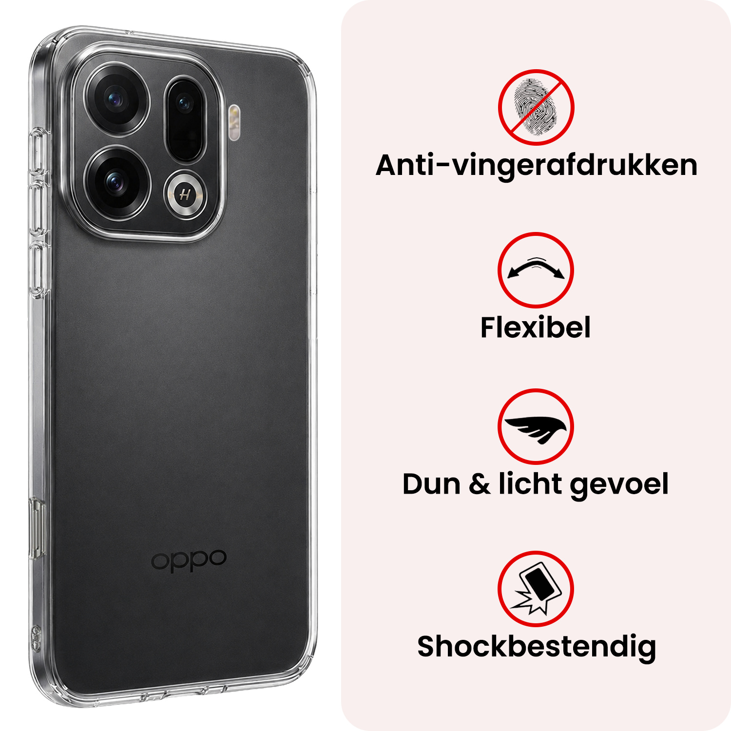 NoXx NoXx OPPO Find X9 Pro Hoesje Siliconen - Transparant - 2 PACK