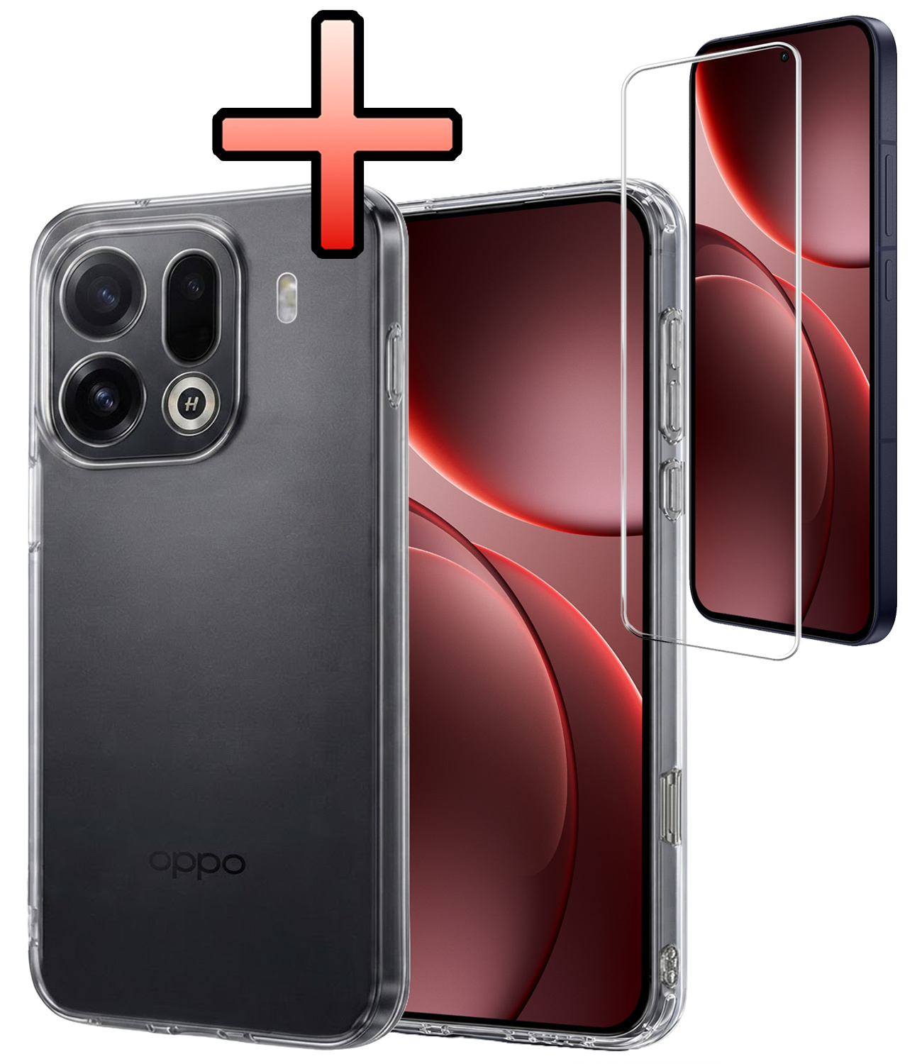 NoXx NoXx OPPO Find X9 Pro Hoesje Siliconen Met Screenprotector - Transparant
