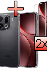 NoXx NoXx OPPO Find X9 Pro Hoesje Siliconen Met 2x Screenprotector - Transparant