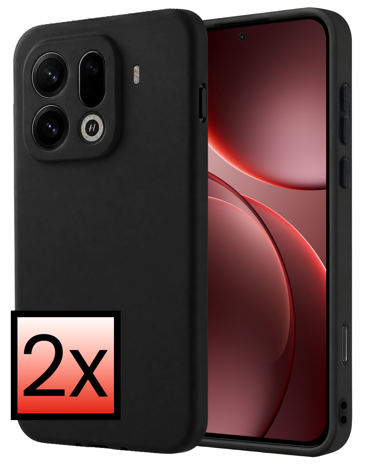 NoXx NoXx OPPO Find X9 Pro Hoesje Siliconen - Zwart - 2 PACK