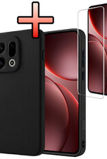 NoXx NoXx OPPO Find X9 Pro Hoesje Siliconen Met Screenprotector - Zwart