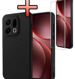 NoXx NoXx OPPO Find X9 Pro Hoesje Siliconen Met Screenprotector - Zwart