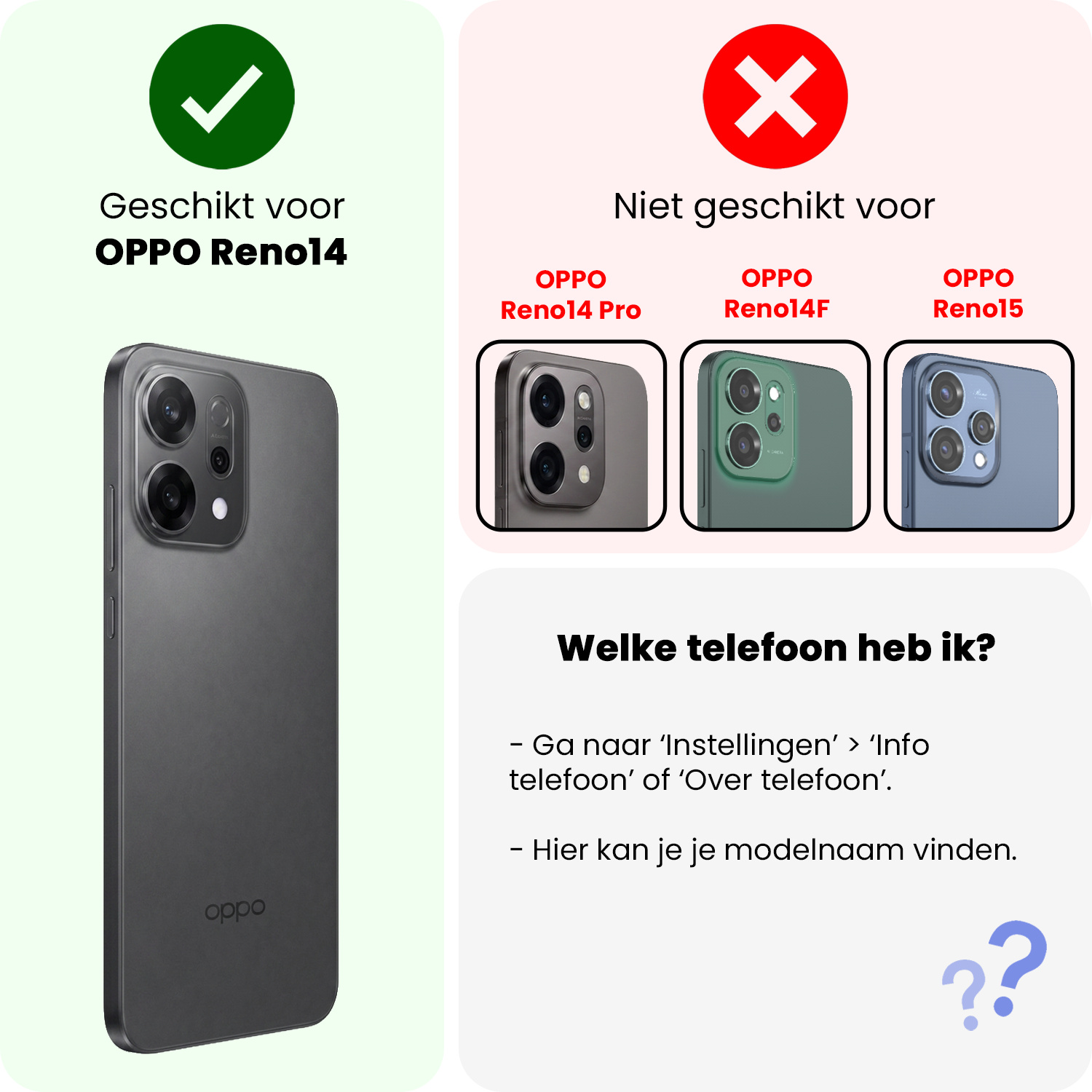 NoXx NoXx OPPO Reno14 Camera Screenprotector - 2 PACK
