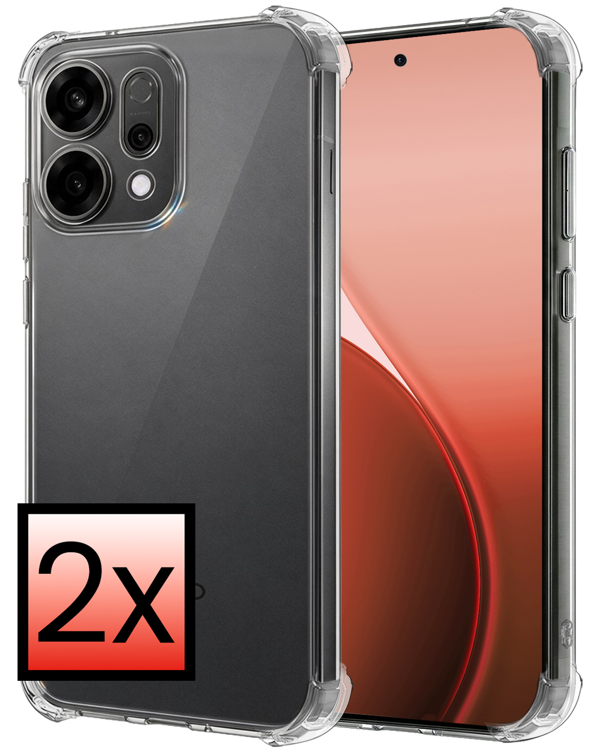 NoXx NoXx OPPO Reno14 Hoesje Shockproof - Transparant - 2 PACK