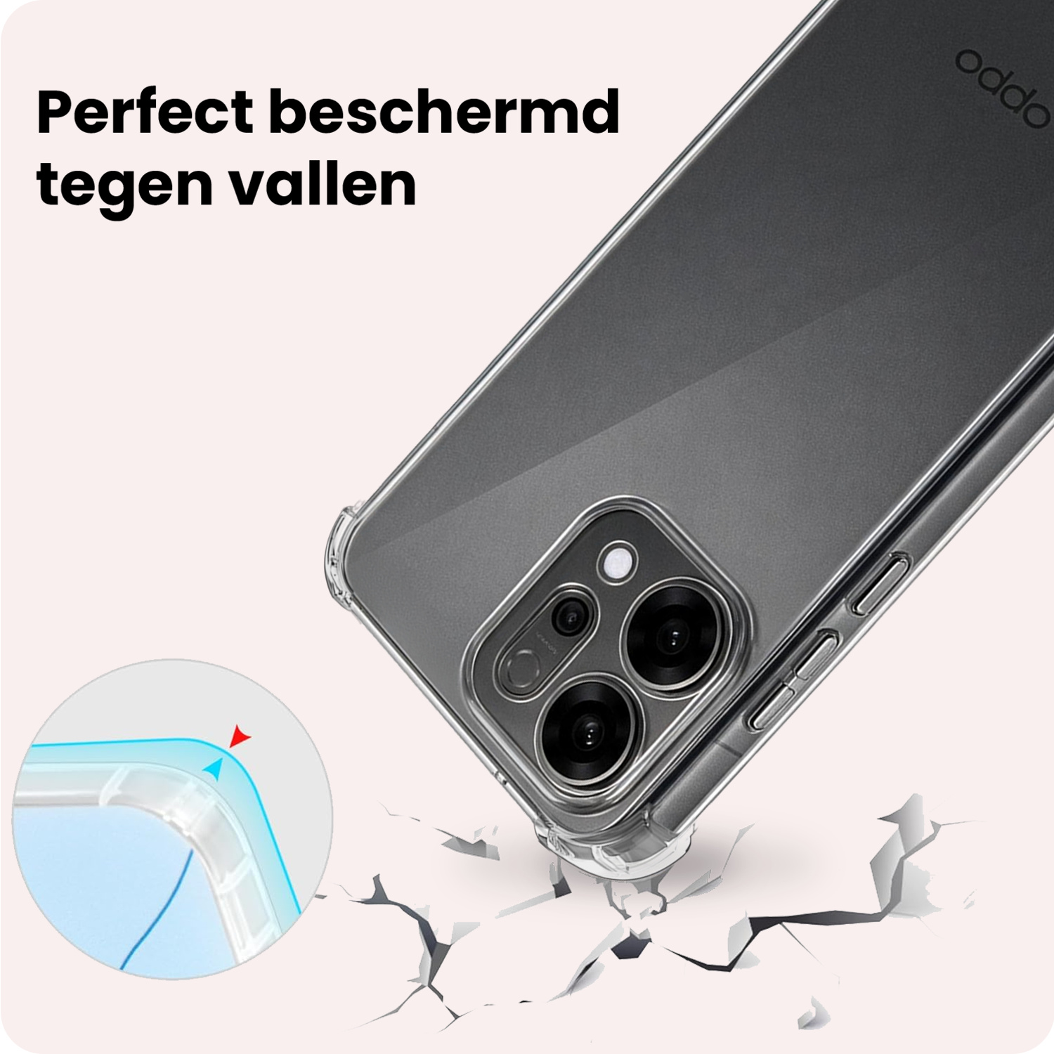 NoXx NoXx OPPO Reno14 Hoesje Shockproof - Transparant - 2 PACK