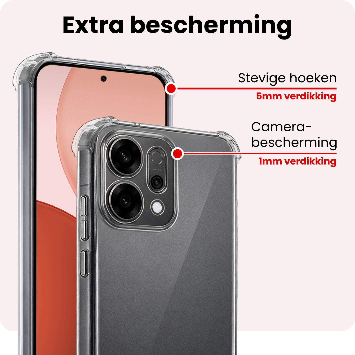 NoXx NoXx OPPO Reno14 Hoesje Shockproof Met 2x Screenprotector