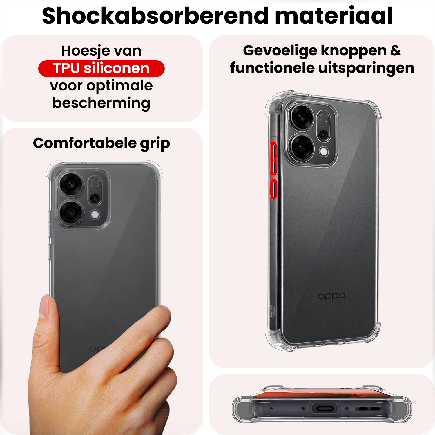 NoXx NoXx OPPO Reno14 Hoesje Shockproof Met 2x Screenprotector