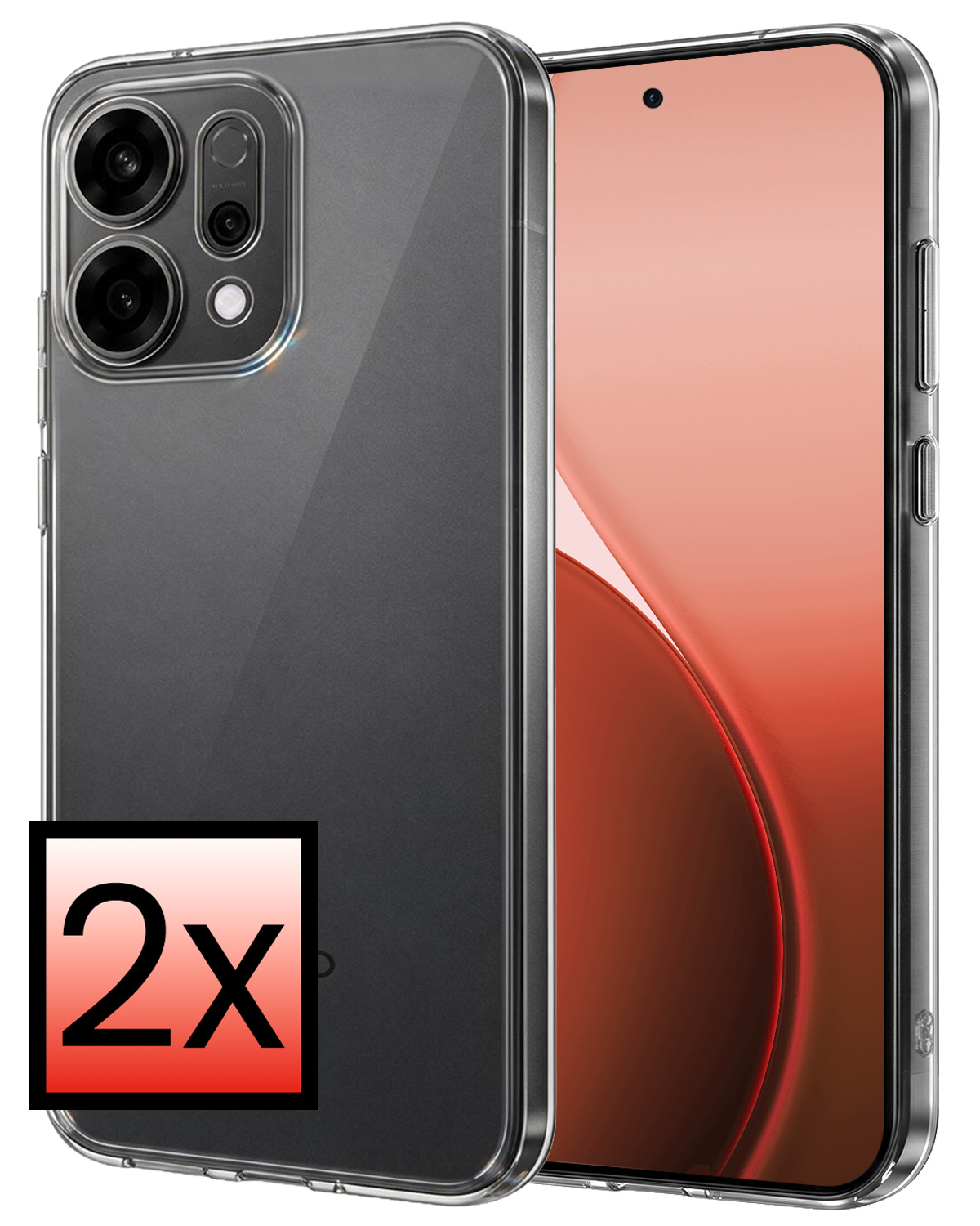 NoXx NoXx OPPO Reno14 Hoesje Siliconen - Transparant - 2 PACK