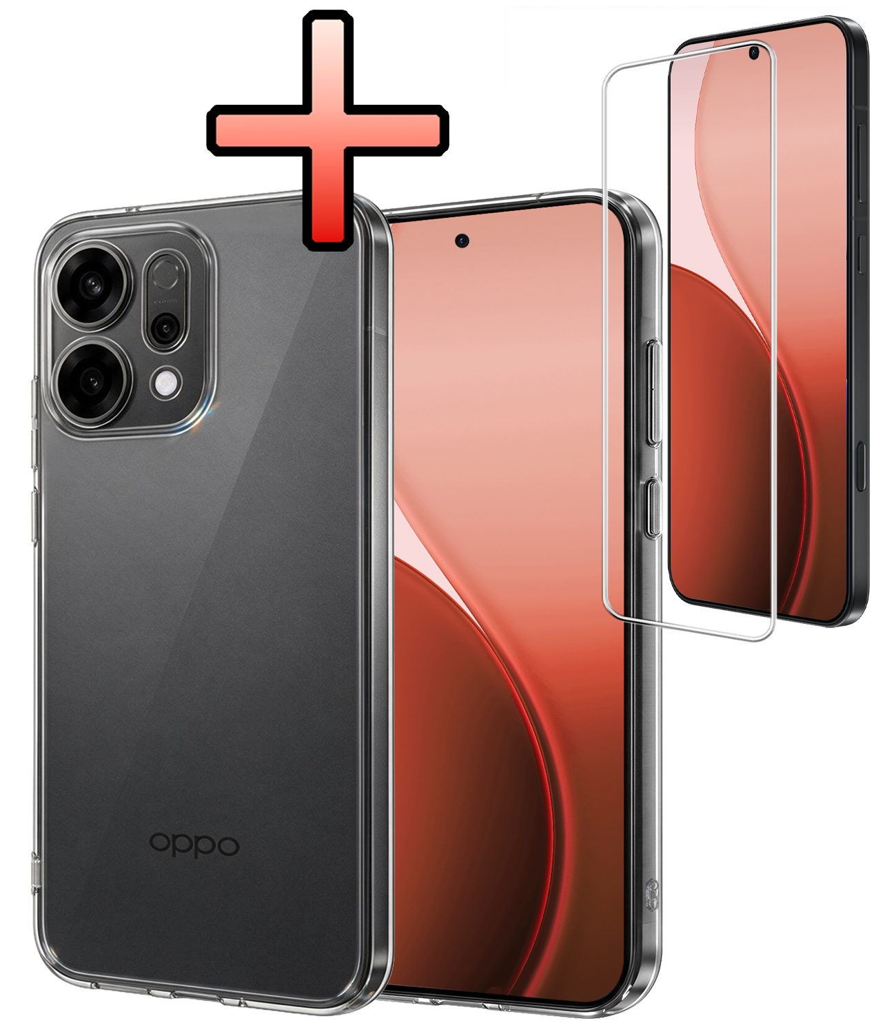 NoXx NoXx OPPO Reno14 Hoesje Siliconen Met Screenprotector - Transparant