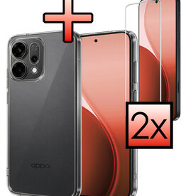 NoXx NoXx OPPO Reno14 Hoesje Siliconen Met 2x Screenprotector - Transparant