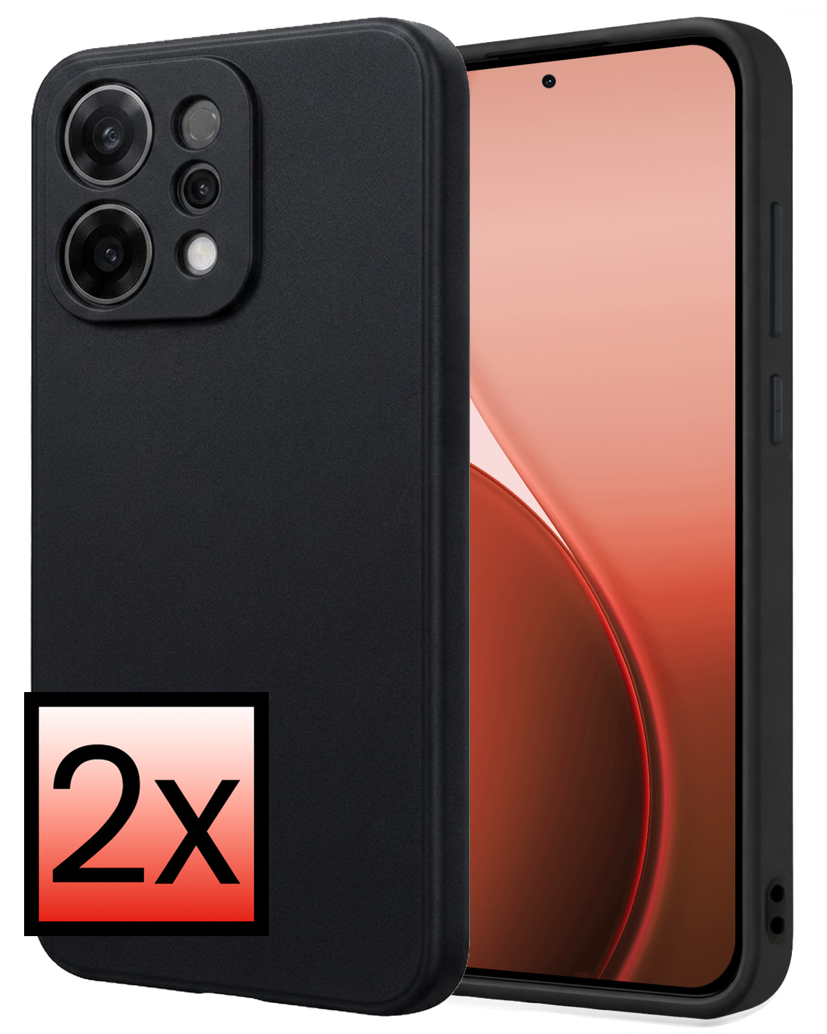 NoXx NoXx OPPO Reno14 Hoesje Siliconen - Zwart - 2 PACK