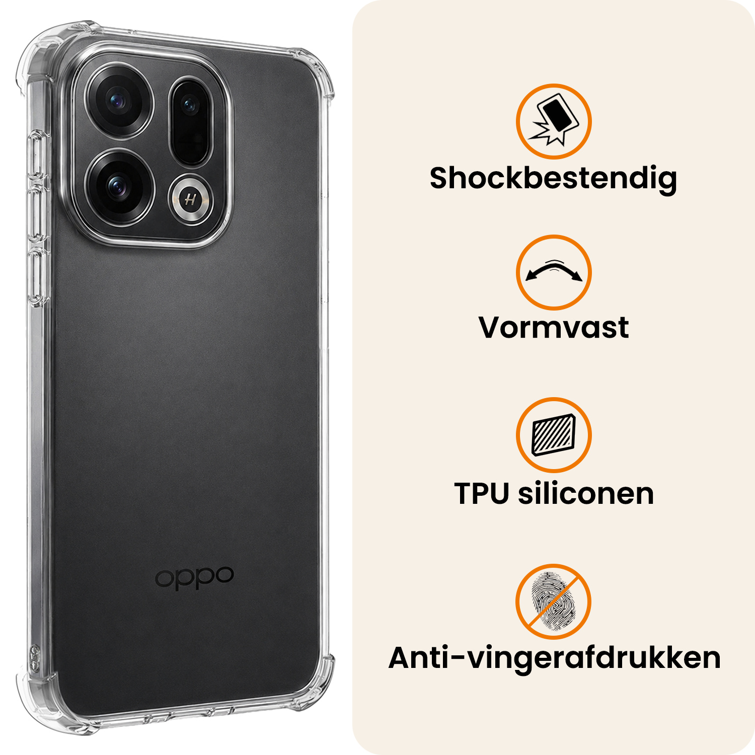 Nomfy Nomfy OPPO Find X9 Hoesje Shockproof - Transparant