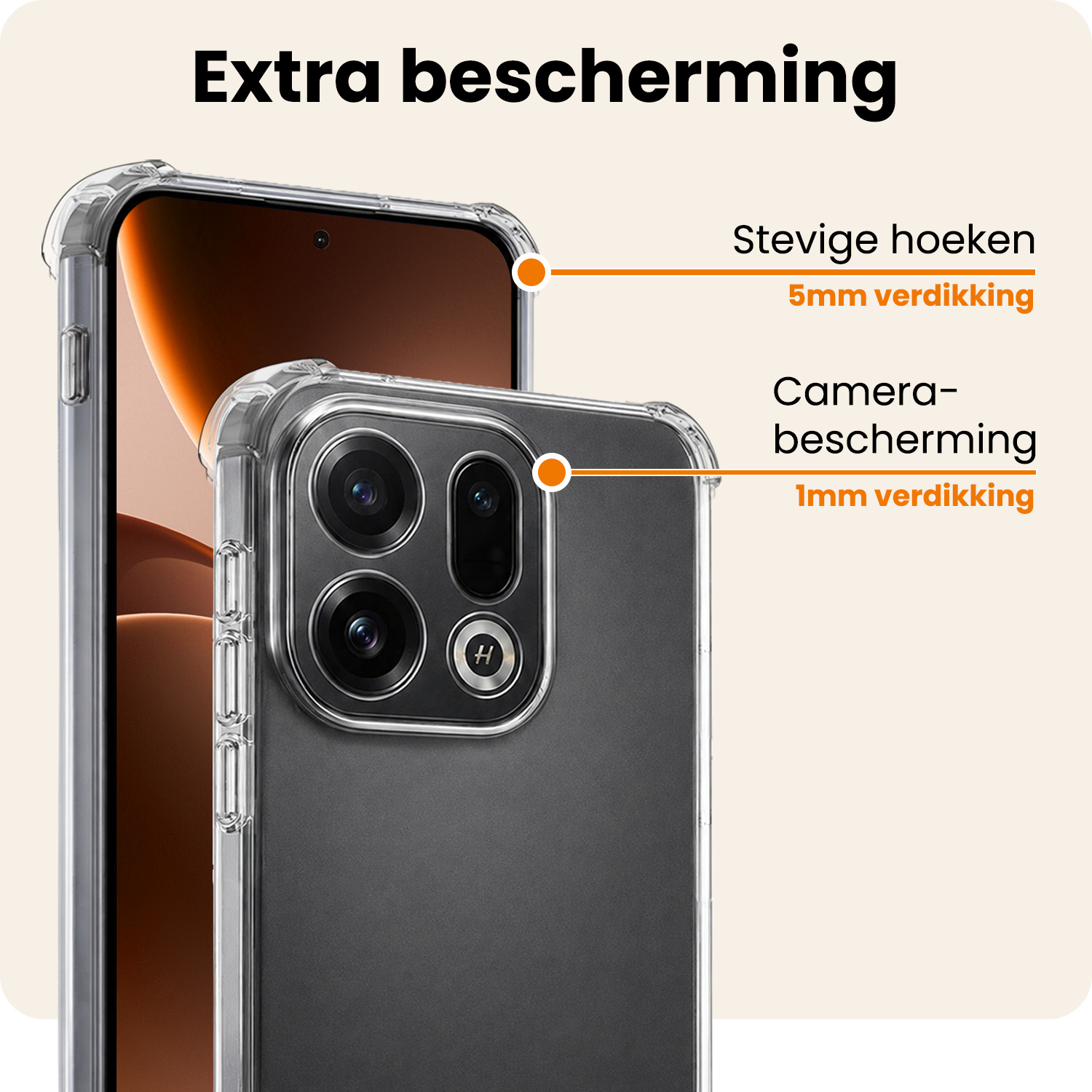 Nomfy Nomfy OPPO Find X9 Hoesje Shockproof - Transparant