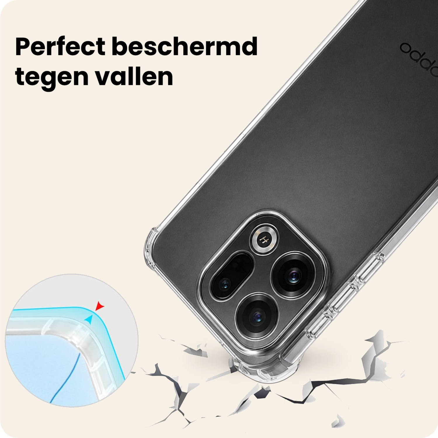 Nomfy Nomfy OPPO Find X9 Hoesje Shockproof - Transparant