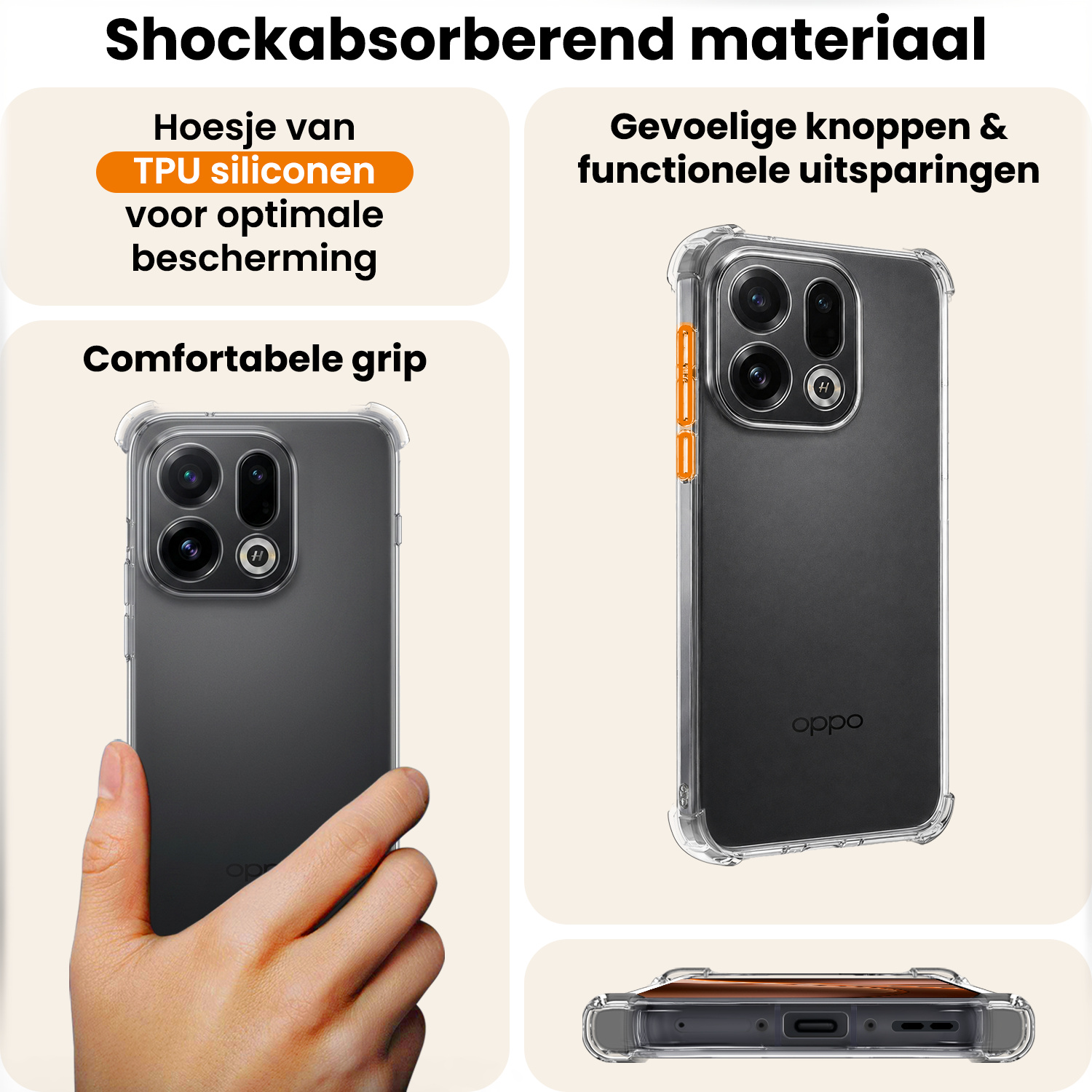 Nomfy Nomfy OPPO Find X9 Hoesje Shockproof Met Screenprotector