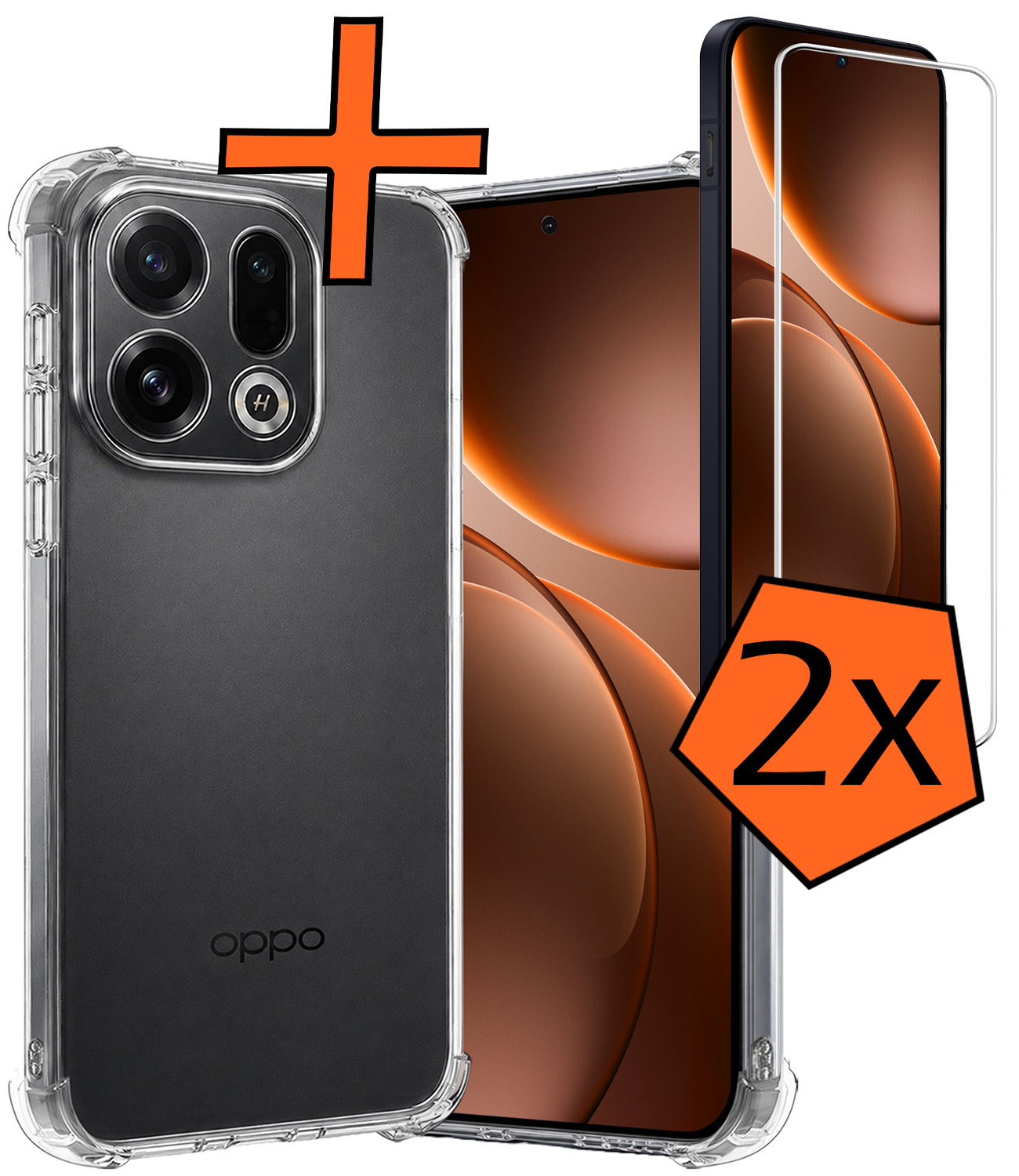 Nomfy Nomfy OPPO Find X9 Hoesje Shockproof Met 2x Screenprotector