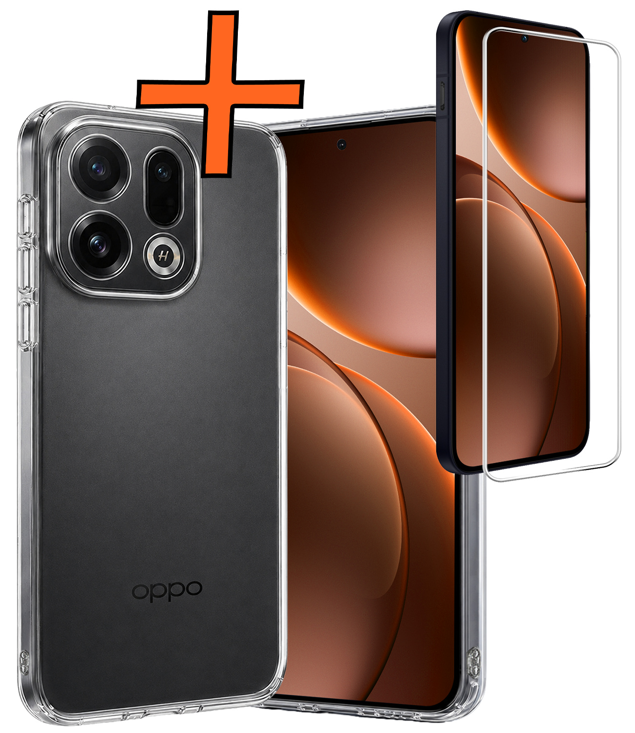 Nomfy Nomfy OPPO Find X9 Hoesje Siliconen Met Screenprotector - Transparant