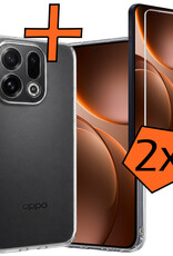 Nomfy Nomfy OPPO Find X9 Hoesje Siliconen Met 2x Screenprotector - Transparant