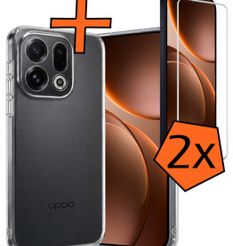 Nomfy Nomfy OPPO Find X9 Hoesje Siliconen Met 2x Screenprotector - Transparant